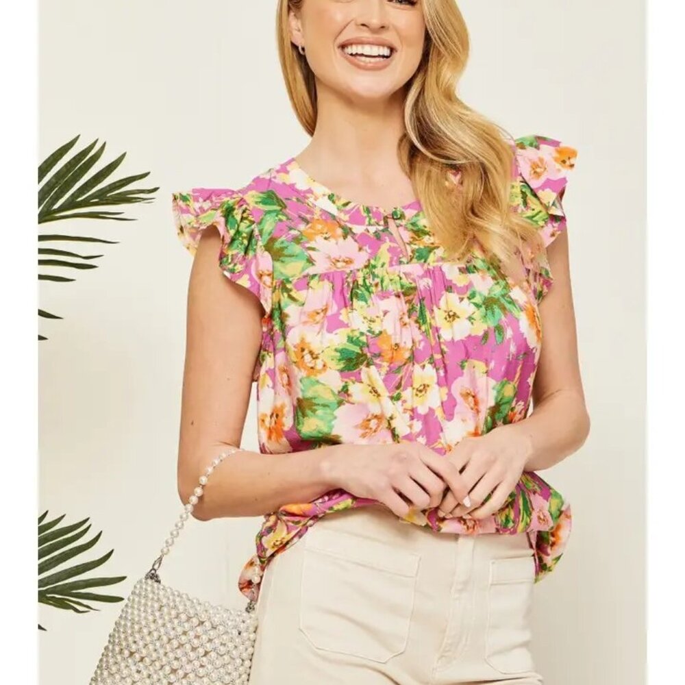 NWT - Emily Wonder Floral Print Top - Size S